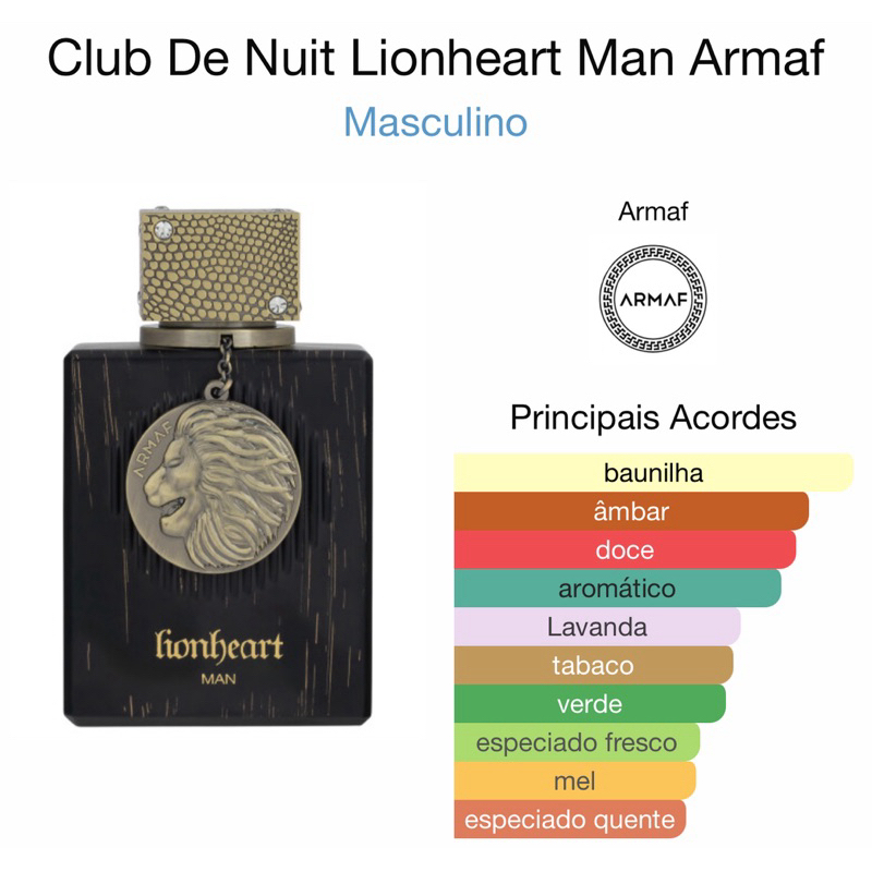 Perfume Club De Nuit Lionheart Man by Armaf EDP 100ml | Shopee Brasil