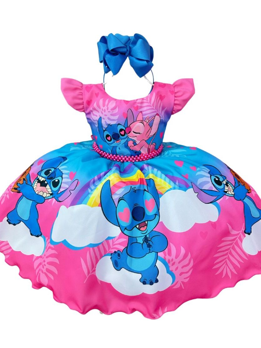 VESTIDO DE LUXO STITCH PARA FESTAS DE ANIVERSARIO | Shopee Brasil