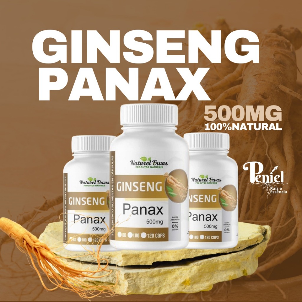 Ginseng Panax 120 Caps Puro Legítimo 100% Natural 500mg | Shopee Brasil
