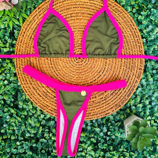 biquíni fita bronze cortininha micro tecido suplex em Oferta na Shopee