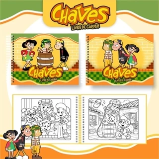 CADERNO DE COLORIR CHAVES - Capa dura em Oferta na Shopee