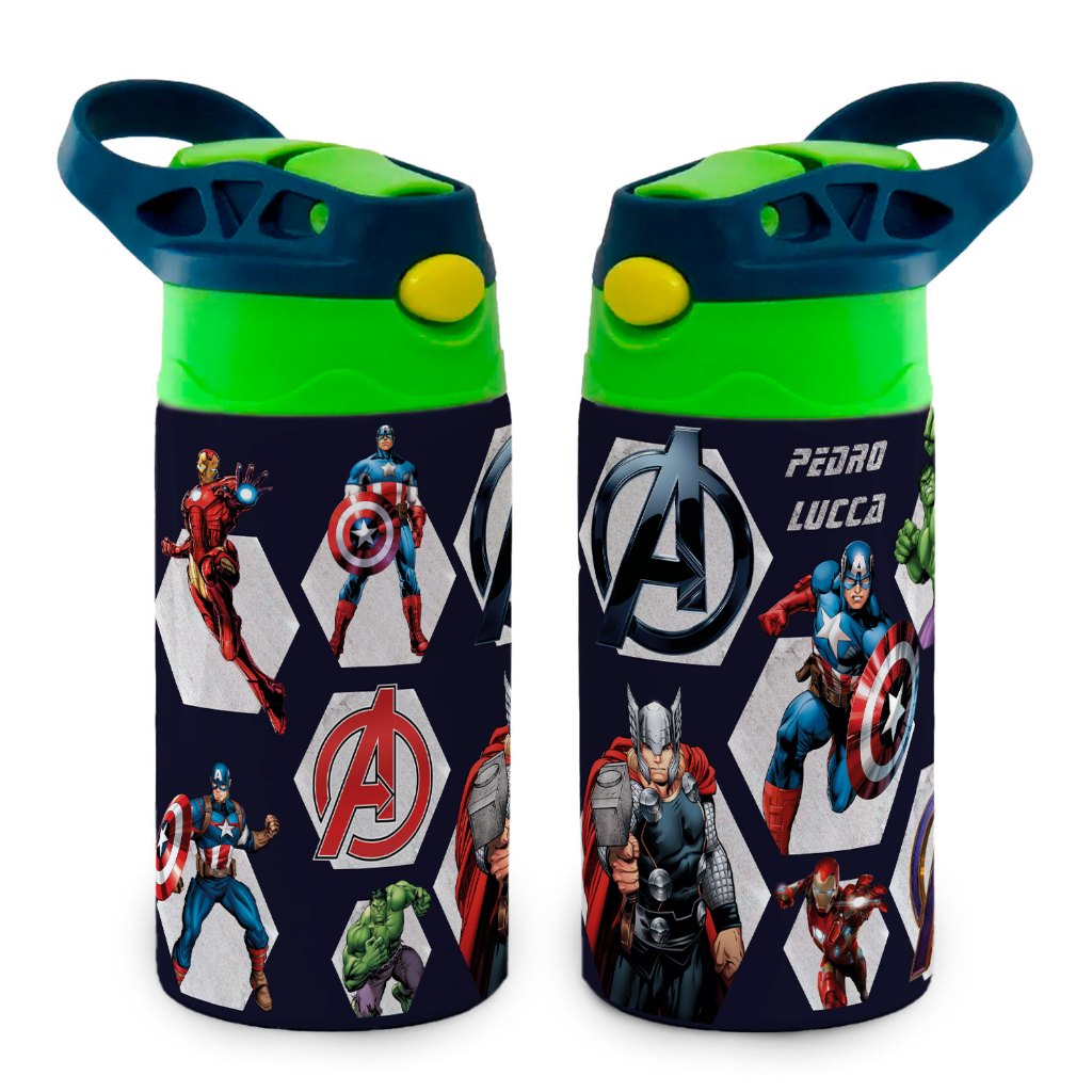 Garrafa Vingadores Térmica Infantil Super-Heróis Marvel, Leve e ...