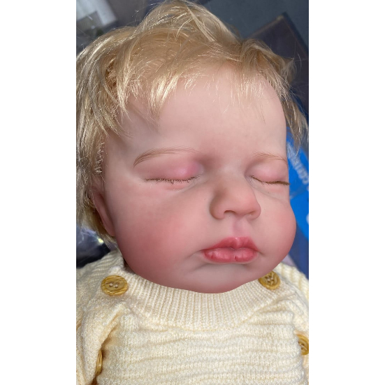 Boneca Reborn de Simulação Bebê Adormecido Mini Bola Fofa - Boneca Articulada Brinquedos de Bebê Realistas Boneca de Pel