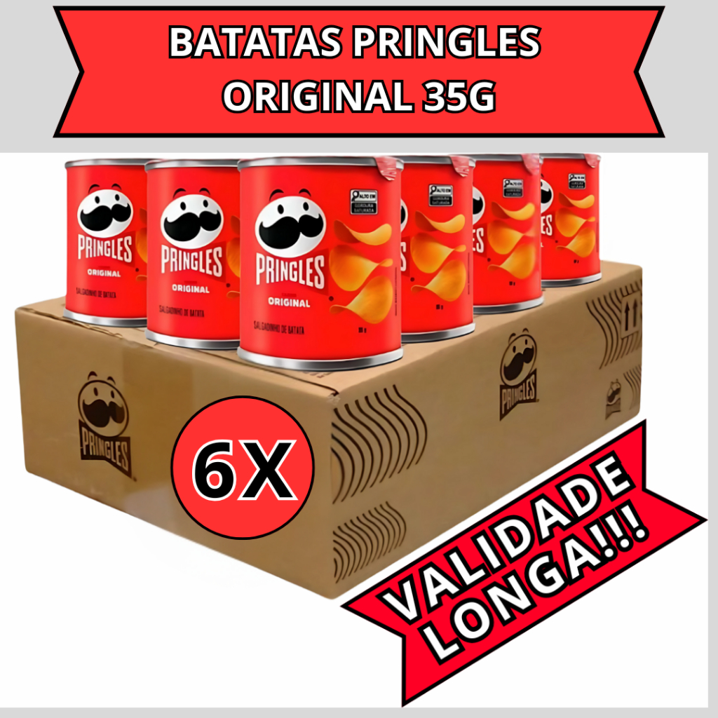 Kit Batata Pringles Original 35g C/06, 12, 24 ou 36 Unidades
