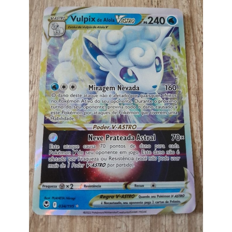Carta Pokemon Ultra Rara Vulpix de Alola V-astro Original NM | Shopee ...