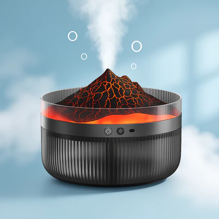 Umidificador Difusor Aromatizador Vulcano Névoa Usb Led 2L De Ar Ultrassónico Purificador De Ar