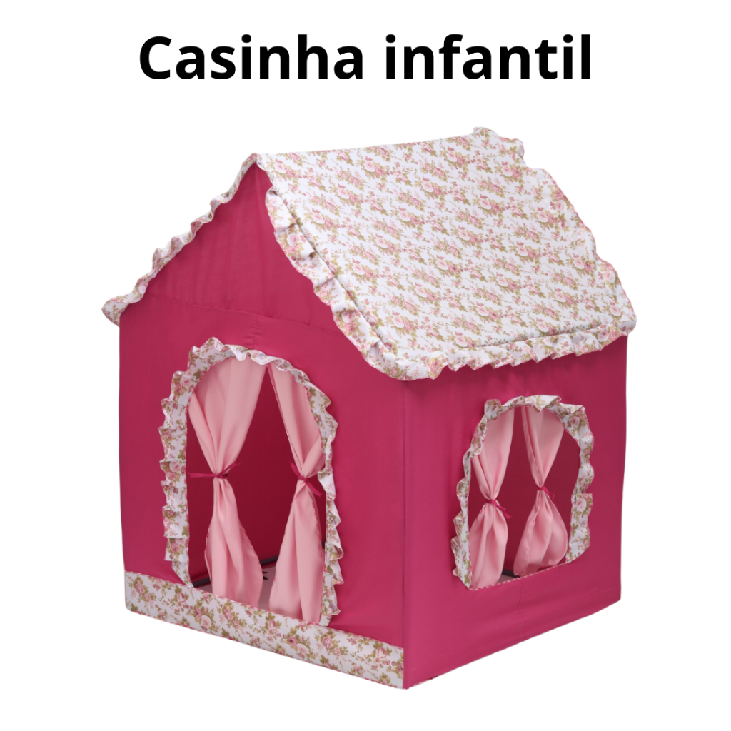 Casinha Cabana Menina Infantil Pink Com Porta E Janelinha | Shopee Brasil