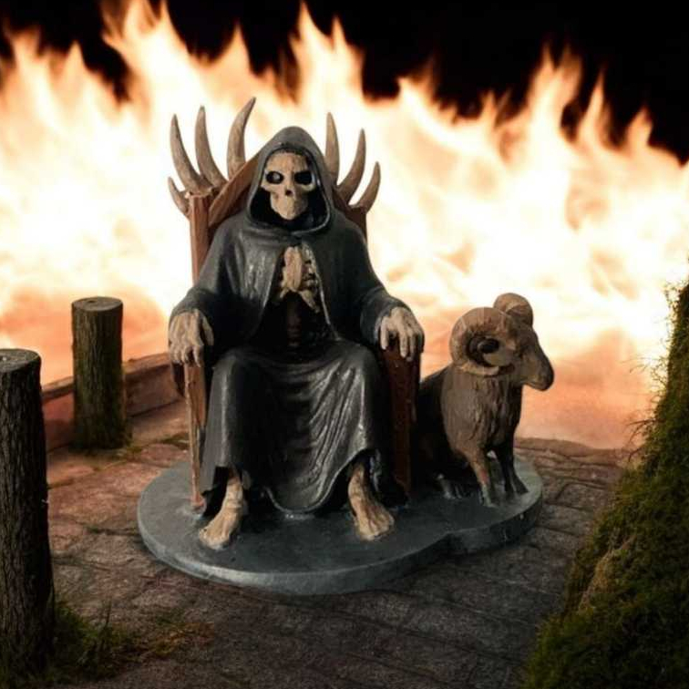 Exu Caveira com Bode em Resina - Impressão 3D