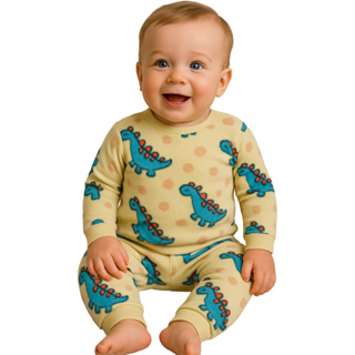Pijama Bebê Soft Manga Longa para Enxoval Estampado Inverno Quentinho em Oferta na Shopee