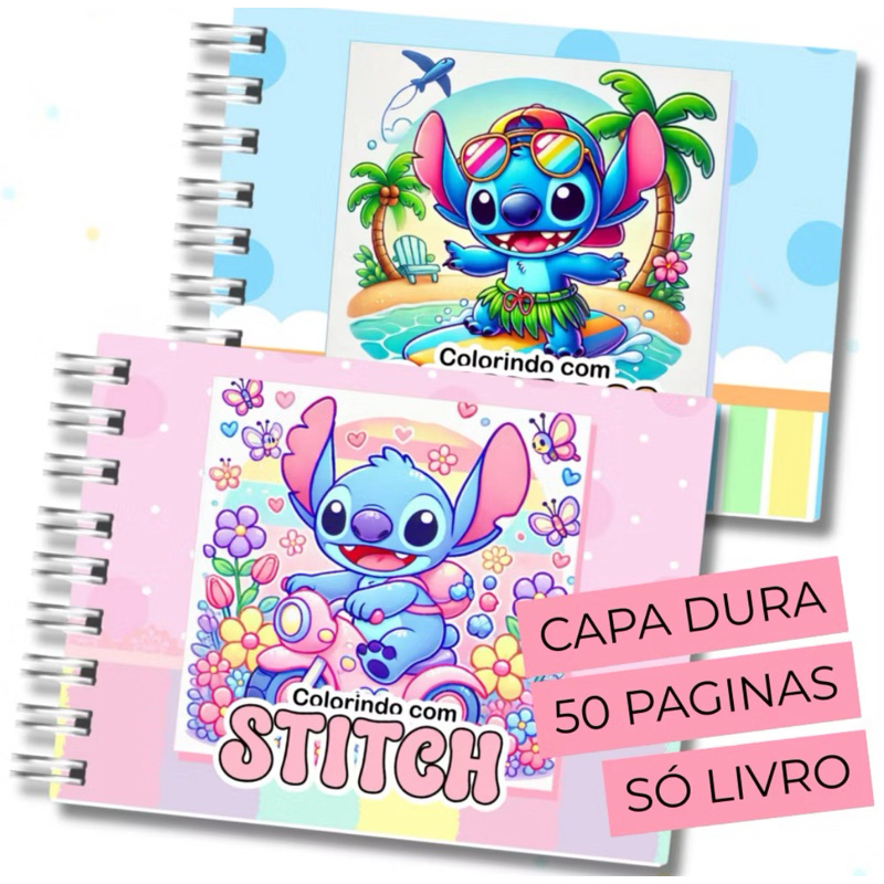Livro de Colorir Stitch fofo infantil caderno de desenho para pintar 50 ...