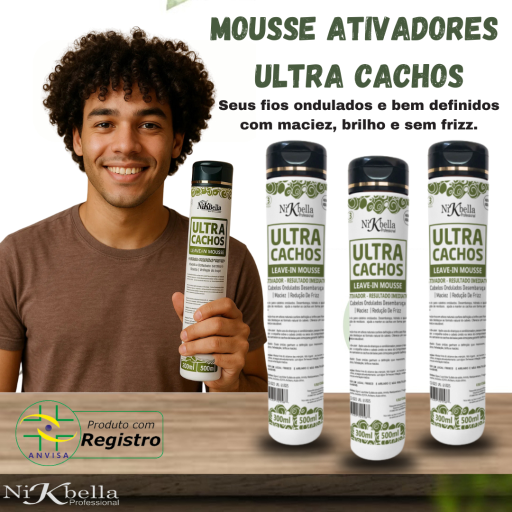 Ativador Ultra Cachos Masculino Ativa Modela e Defini Profissional ...