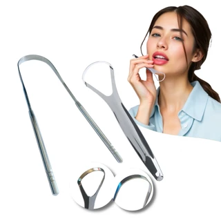 Kit 2 Limpador De Língua Raspador Aço Inox Higiene Bucal
