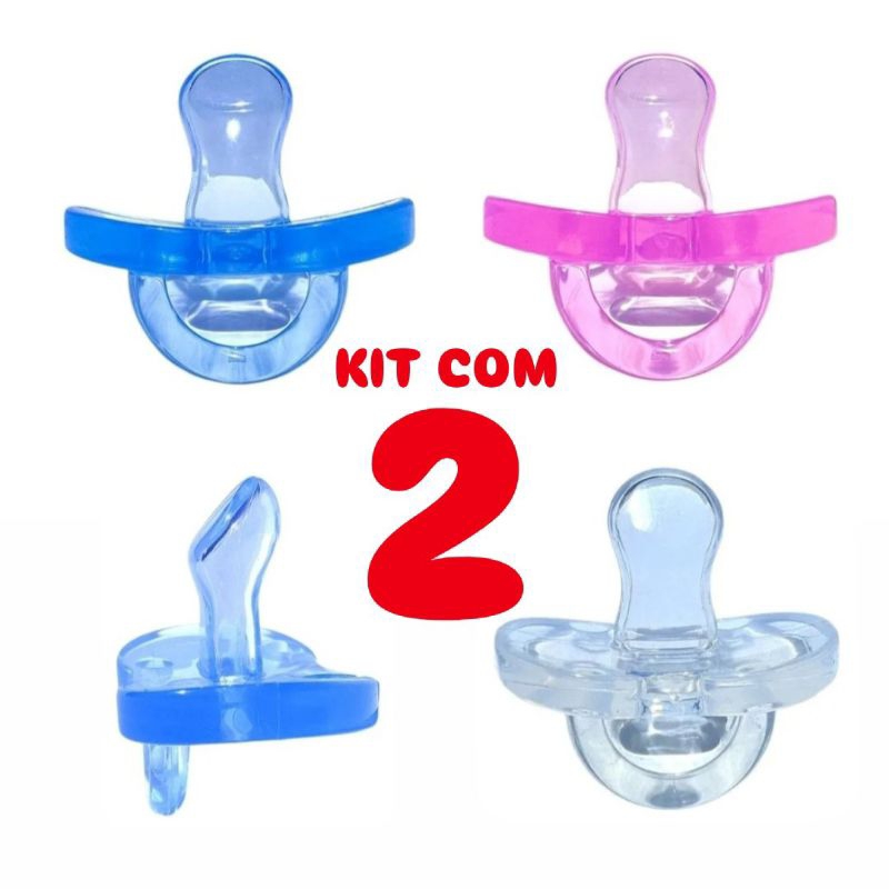 Kit com 2 Chupetas RN Bico Ortodôntico toda em Silicone | Shopee Brasil