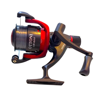 Molinete de Pesca Ottoni CB4000 Vermelho 1 Rolamento Grande Reforçado Fricção Traseira Drag 4kg