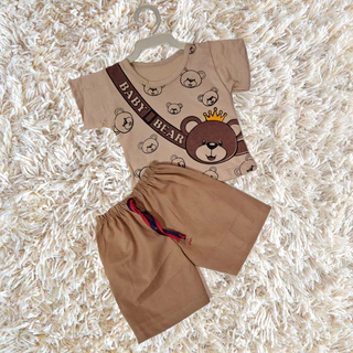 3 a 6 meses - Conjunto Masculino de Camiseta e Short para Bebê / Meninos