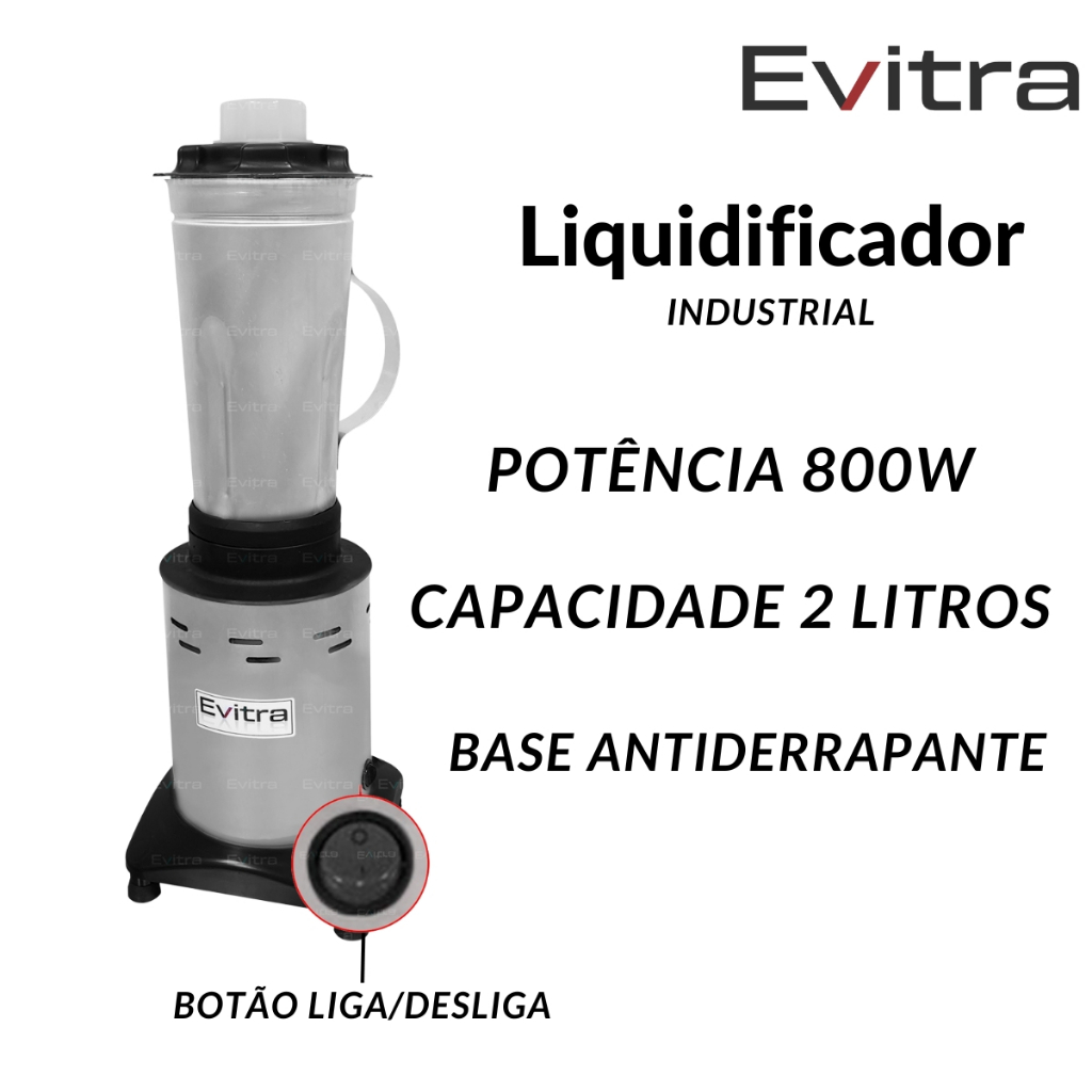 Liquidificador Industrial 2 Litros Alta Rotação 800w 18000rp