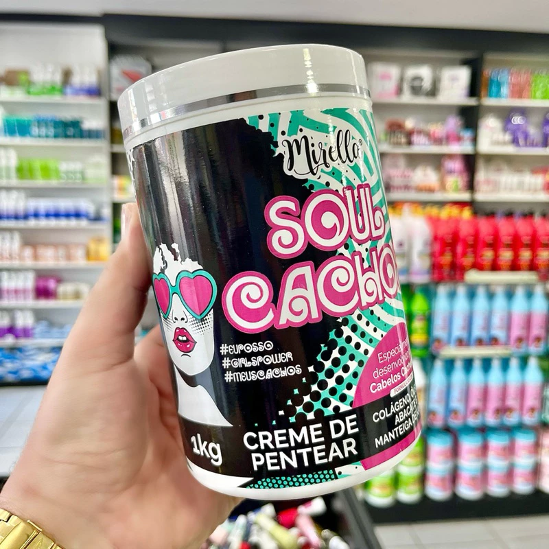 Creme de Pentear Soul Cachos para Cabelos Cacheados Mirella 1kg