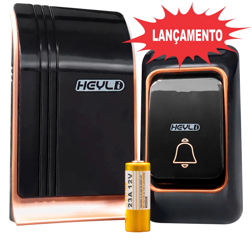 Campainha Sem Fio à Prova d'água 38 Toques 150 Metros Bivolt Sensor de ...