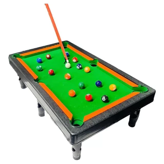 Mini Mesa de Sinuca Bilhar Infantil Toy King Verde Com Acessórios e Portátil