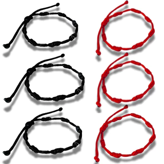 Kit 6 Pulseiras 7 Nós Kabbalah Original - Cetim