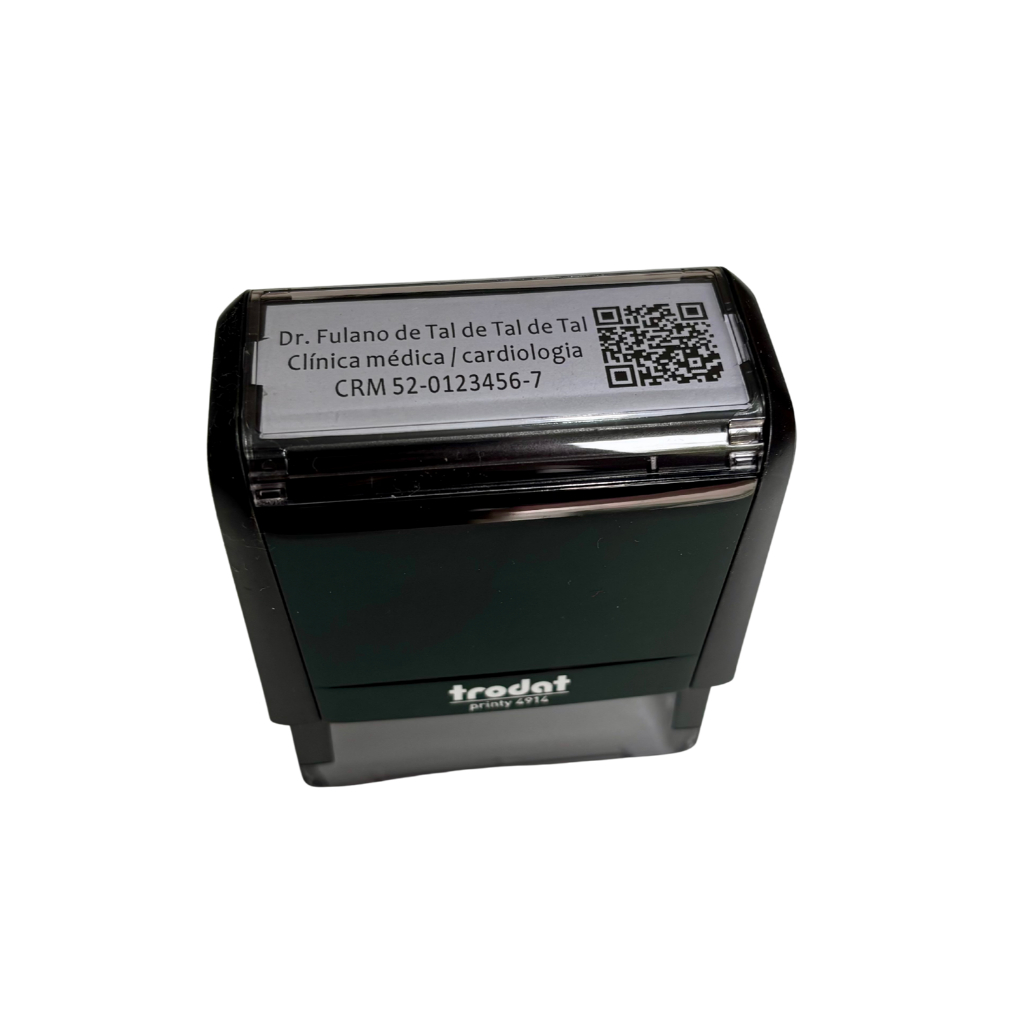 Carimbo anti-fraude com CRM/RQE e QR Code para Médicos, modelo 4914 ...
