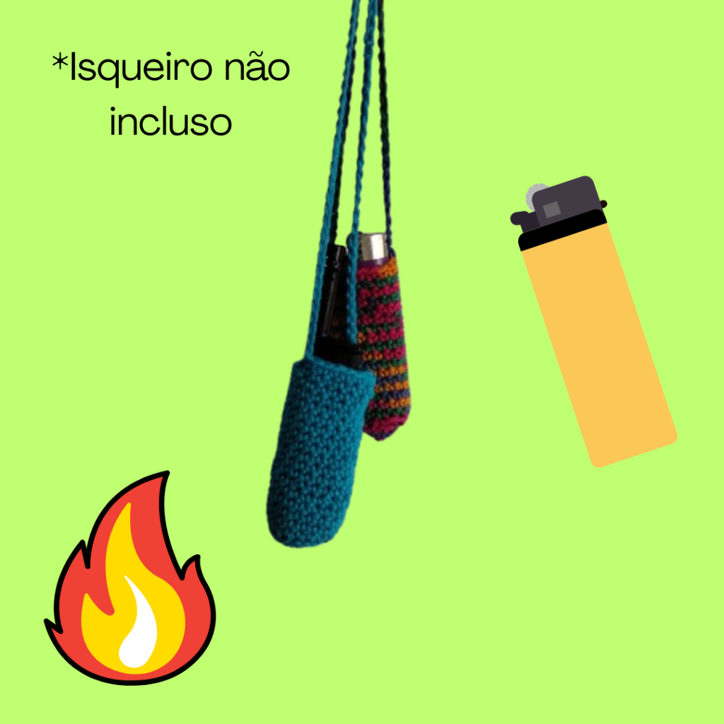 Porta isqueiro de crochê