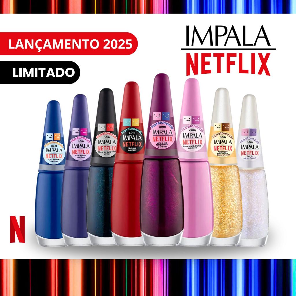 Kit 8 Esmaltes Impala Nova Coleção Netflix Tendencia Esmalte Manicure ...