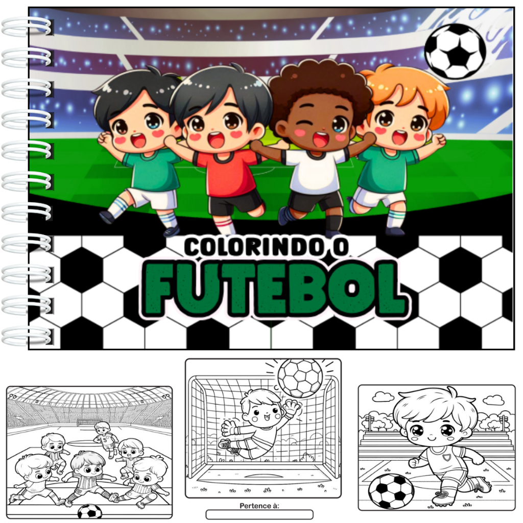 Livro de Colorir Futebol Estilo Bobbie Goods Capa Dura Laminação ...