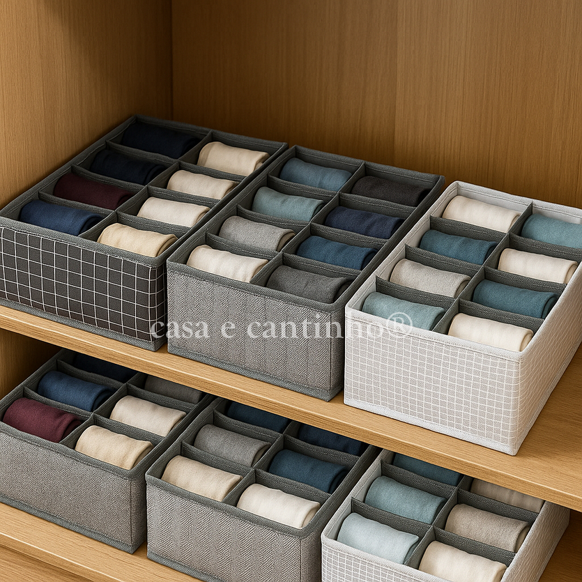 Colmeia Organizadora com Divisórias Dobrável de Guarda Roupas Gaveta Calcinha Meia Cueca Lingerie