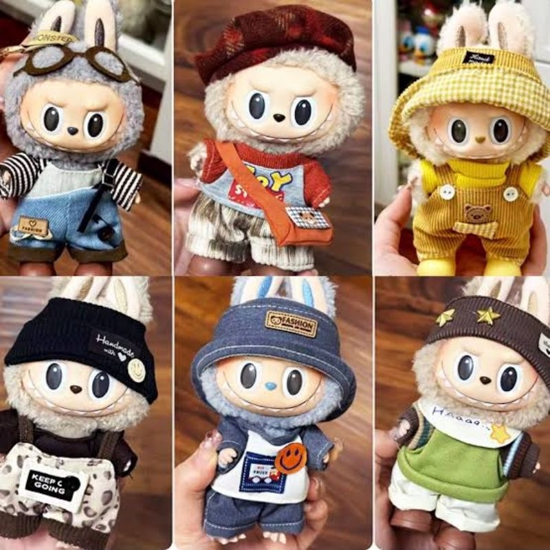 Labubu Com Roupinha De Pelúcia De Lona De 17 CM Brincar,Roupas Kit ...