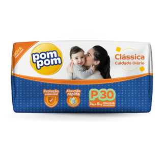Fralda Descartável Pom Pom Clássica P M G XG XXG em Oferta na Shopee