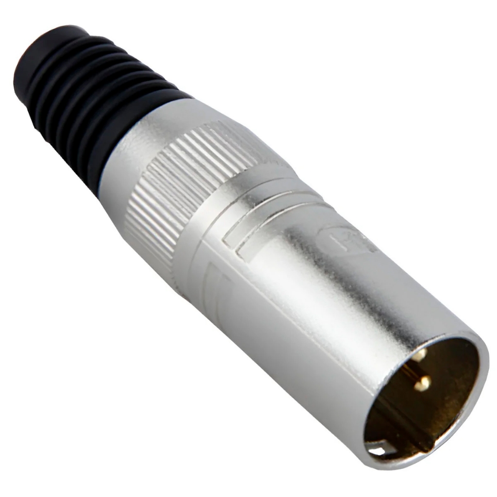 Plug Conector HJH XLR Macho Linha Te Ban a Ouro 3 Pinos HX082