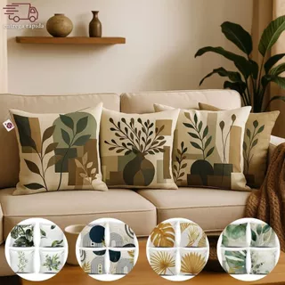 Kit 04 Almofadas Decorativa Estampa Digital Rosa
