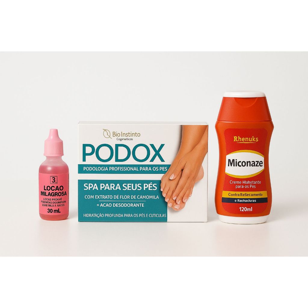 KIT 3 UNI: Miconazol + Loção Milagrosa + Podox | Combo Completo Saúde e ...
