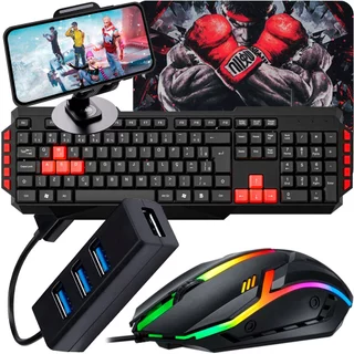 Kit Mobilador Gamer Completo com Teclado, Mouse RGB e Tripé | Tipo C ou V8 em Oferta na Shopee