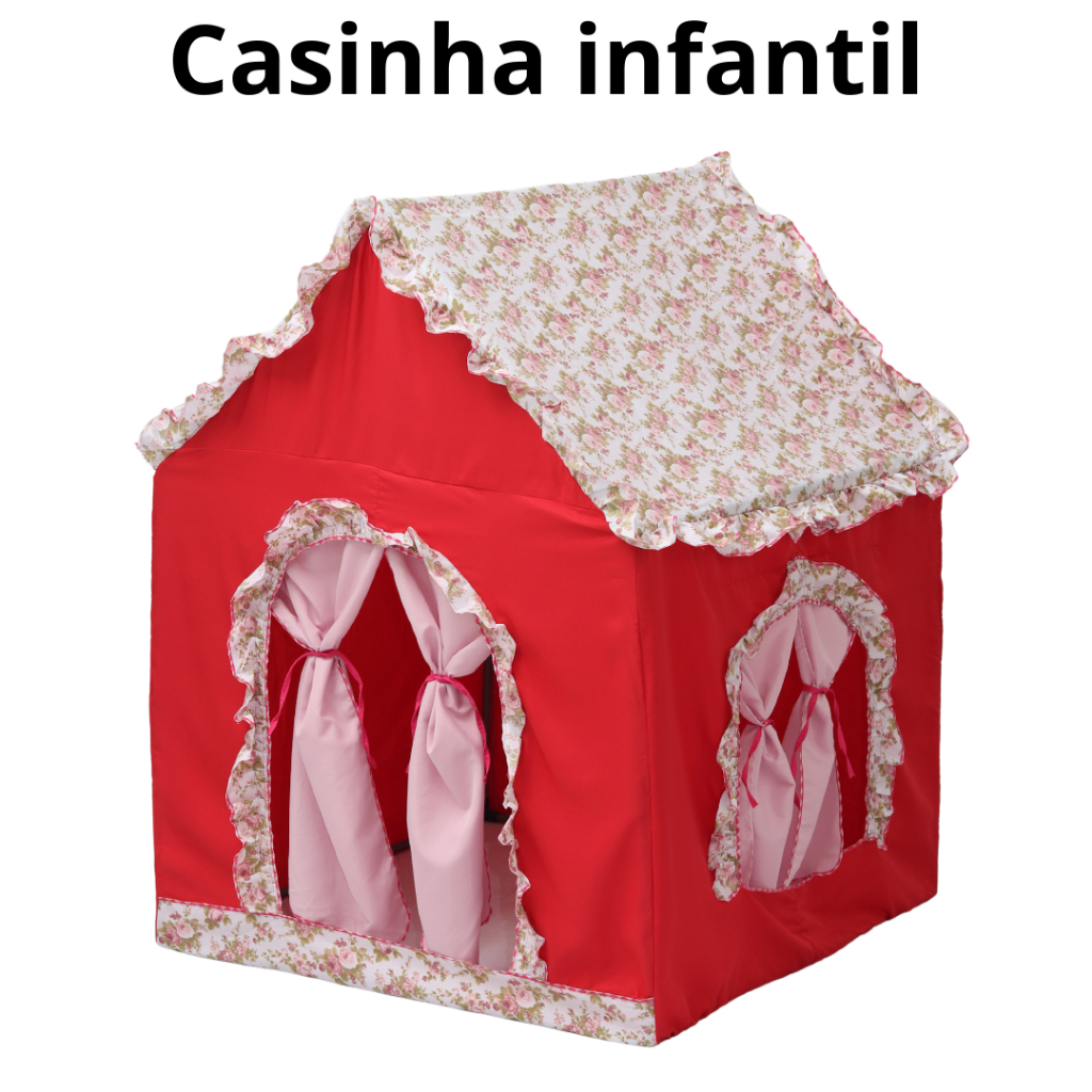 Casinha Cabana Menina Infantil Pink Com Porta E Janelinha | Shopee Brasil