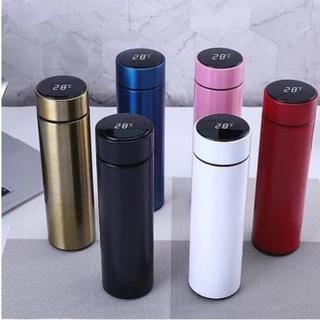 Garrafa Térmica Inox 500ml Com Medidor De Temperatura Ideal Para Viagens Escritório