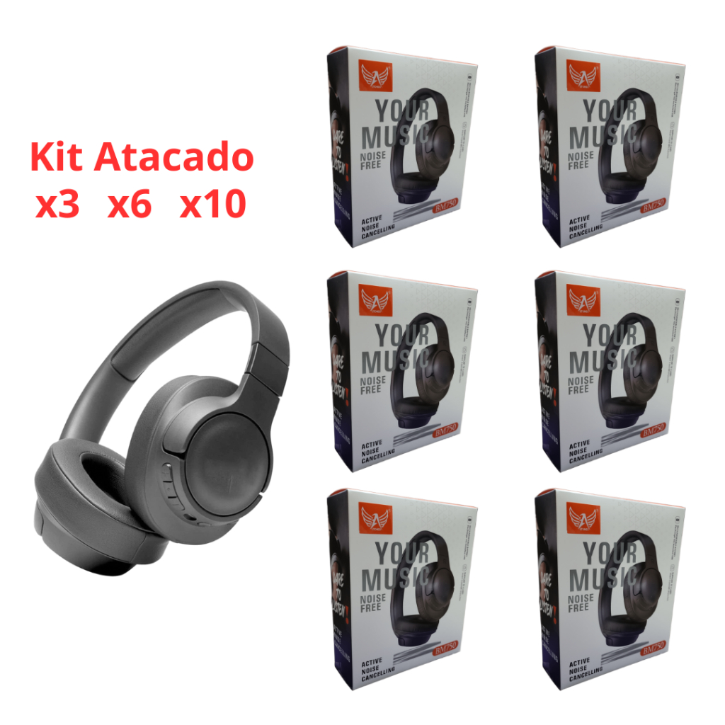 Kit 3/6/10 Fone de Ouvido Bluetooth Headphone Altomex BM750 | Shopee Brasil
