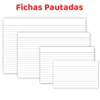Fichas Pautadas em Papel Cartão para Flash Card Anotações Tamanhos 3x5 4x6 5x8 6x9