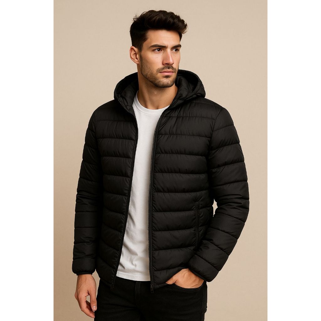 JAQUETA BOBOJACO PUFFER GOMINHO CASACO DE FRIO BLUSA DE FRIO MOTO INVERNO  IMPERMIAVEL PRETA NEVE PRETA MASCULINO G G1