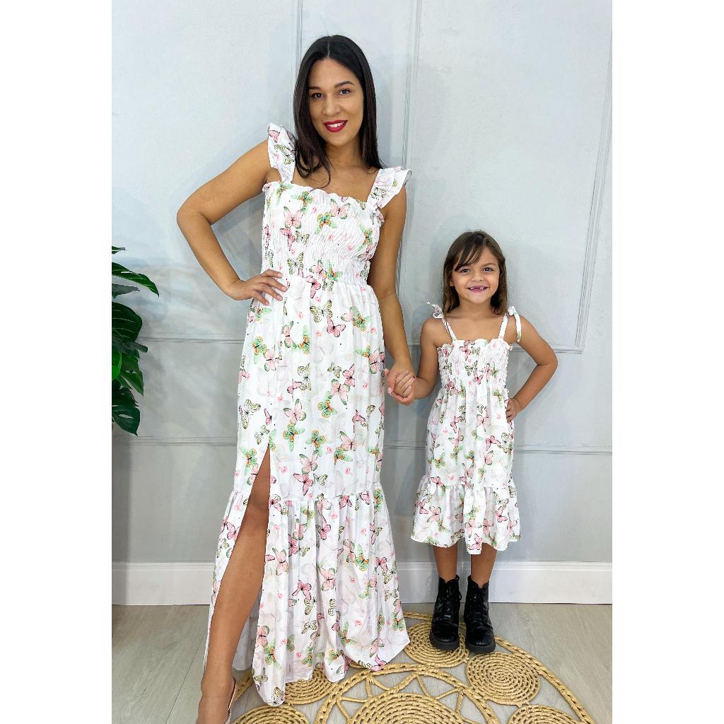 Imagem do produto Kit tal mae tal filha vestido longo lastex estampado menina