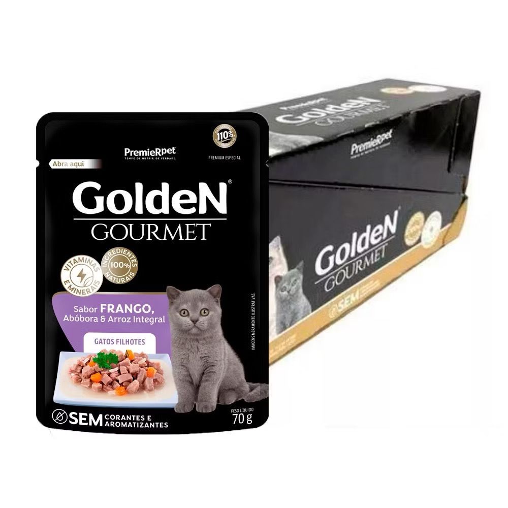 Kit Sache Golden Gourmet Para Gatos Filhotes Ração Úmida 20 unidades ...