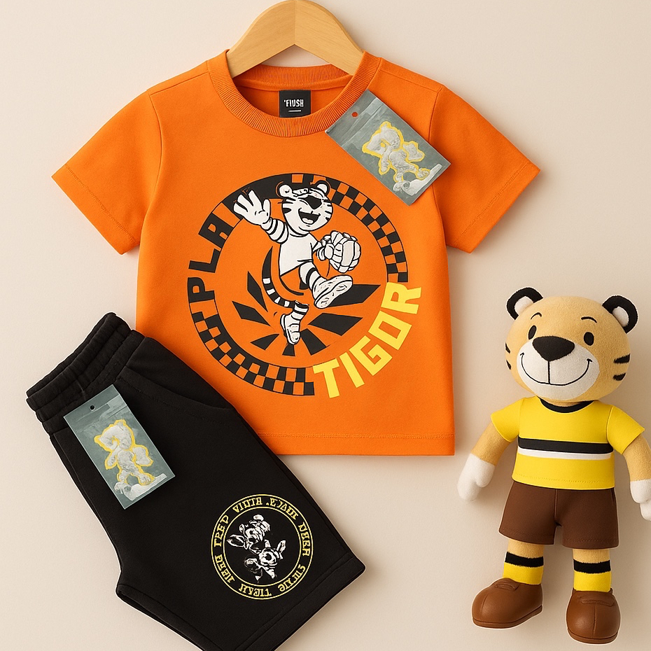 Conjunto Infantil Tigor Tigre Masculino inverno Camisa Algodão