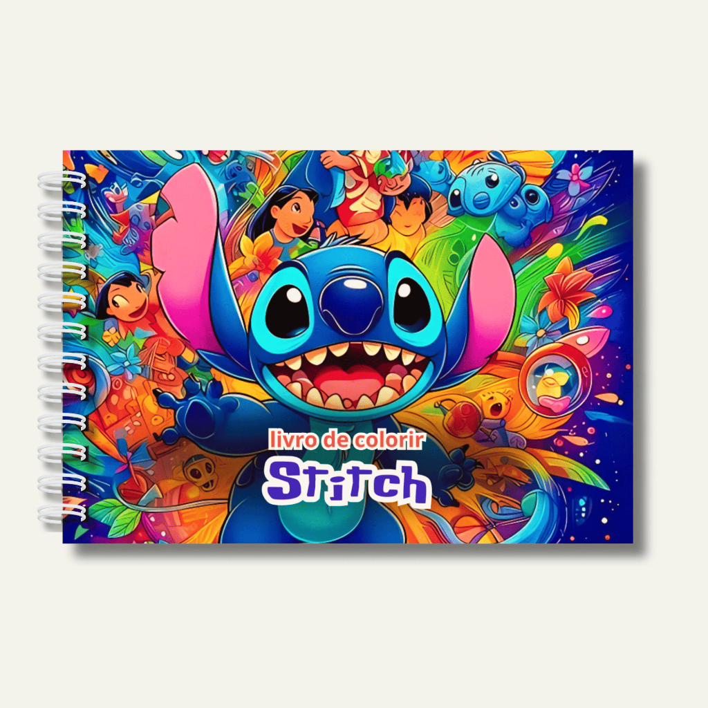 Livro de Colorir Stitch - Caderno Boobie Goods do Stitich - Capa Dura ...