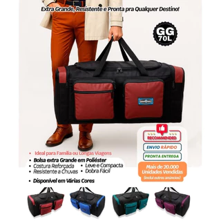 70L Bolsa de Viagem GG Extra Grande - Bolsa de Viagem Feminina - Bolsa Masculina - Sacola de Viagem em Oferta na Shopee