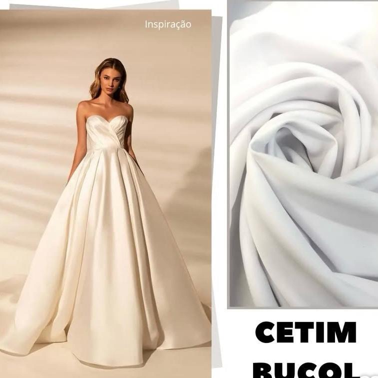 Tecido Cetim Bucol para Noivas(3m x 1.50m)utilizado em confecções de ...
