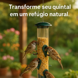 Alimentador Comedouro Passaros Passarinho Livre Comida Pardais Sabiás ...