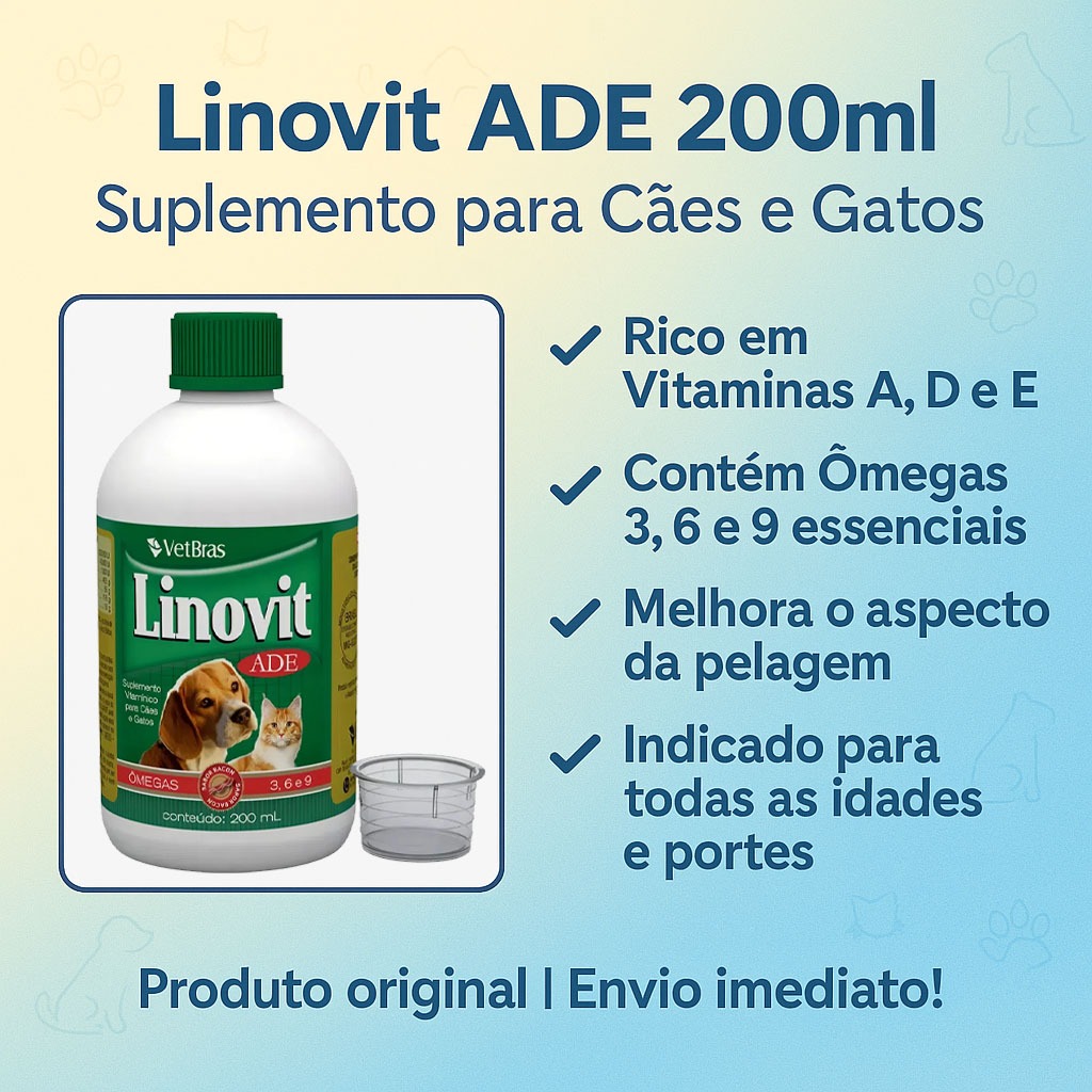 Linovit ADE 200ml | Suplemento Vitaminico para Cães e Gatos | Shopee Brasil