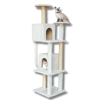 Arranhador para Gatos Torre Toca Casa Grande 4 Andares Luxo Cama Poste Sisal Brinquedo em Oferta na Shopee