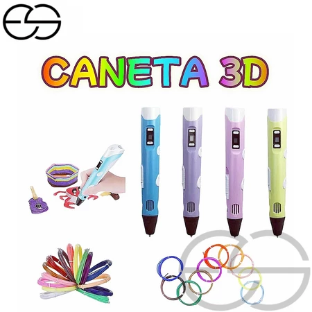 Caneta 3D Impressora Infantil Pintura Desenho 3D DIY Refil Filamento Plástico Seguro Para Crianças